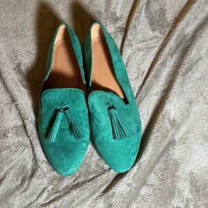 J. Crew Teal Suede Tassel Loafers